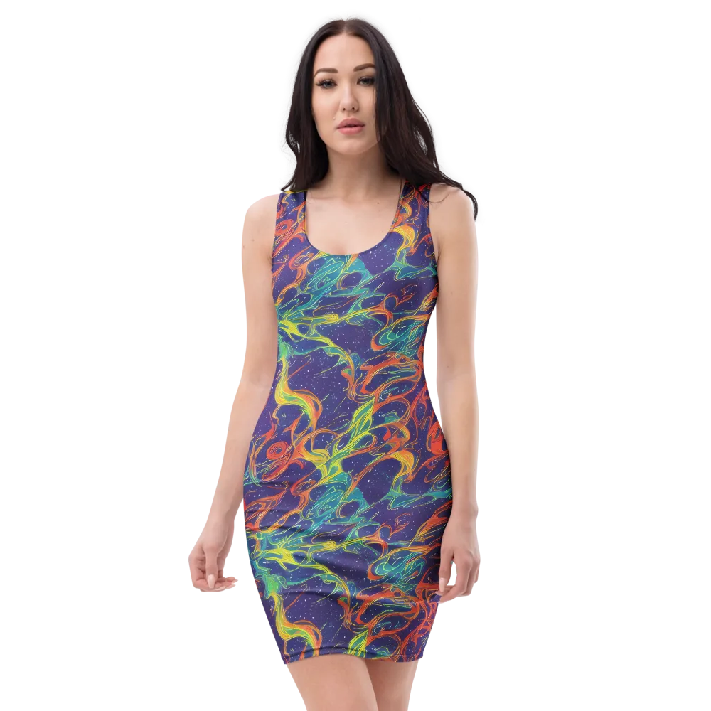 Prismatic Galaxy on Bodycon Dress — Front