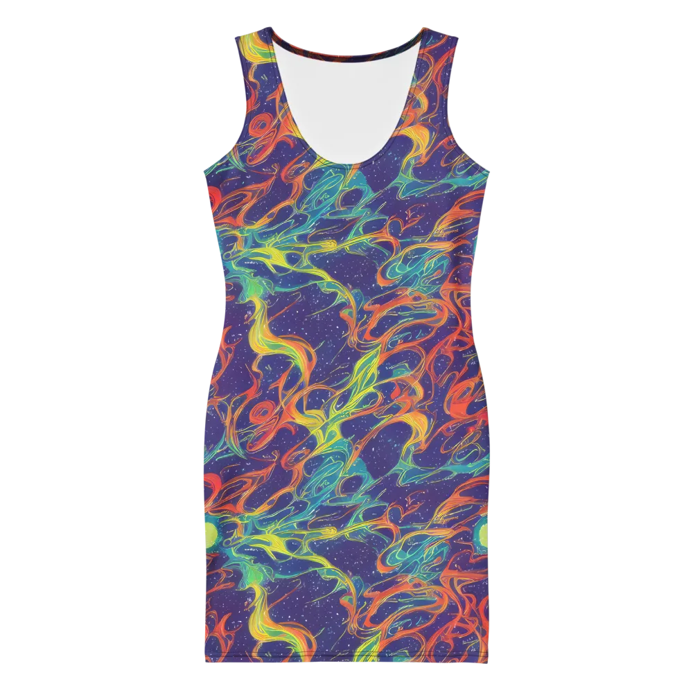 Prismatic Galaxy on Bodycon Dress — Front