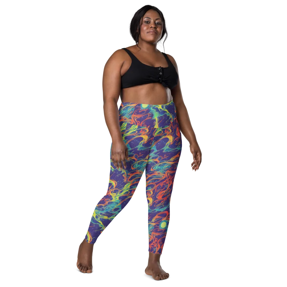 Prismatic Galaxy on Leggings with Pockets — Front