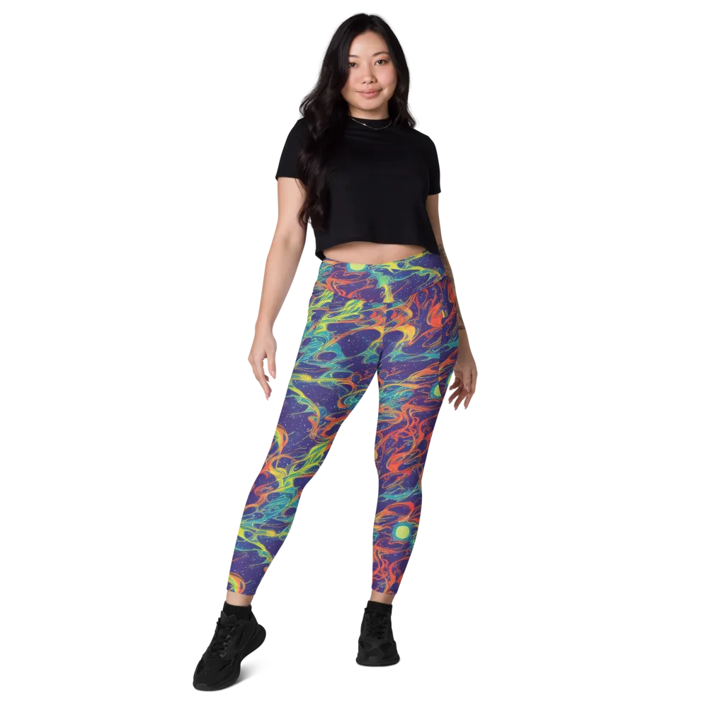 Prismatic Galaxy on Leggings with Pockets — Front