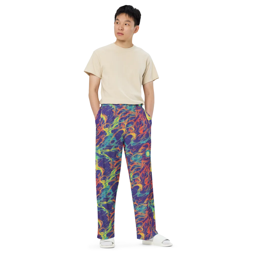 Prismatic Galaxy on Wide-Leg Pants — Front