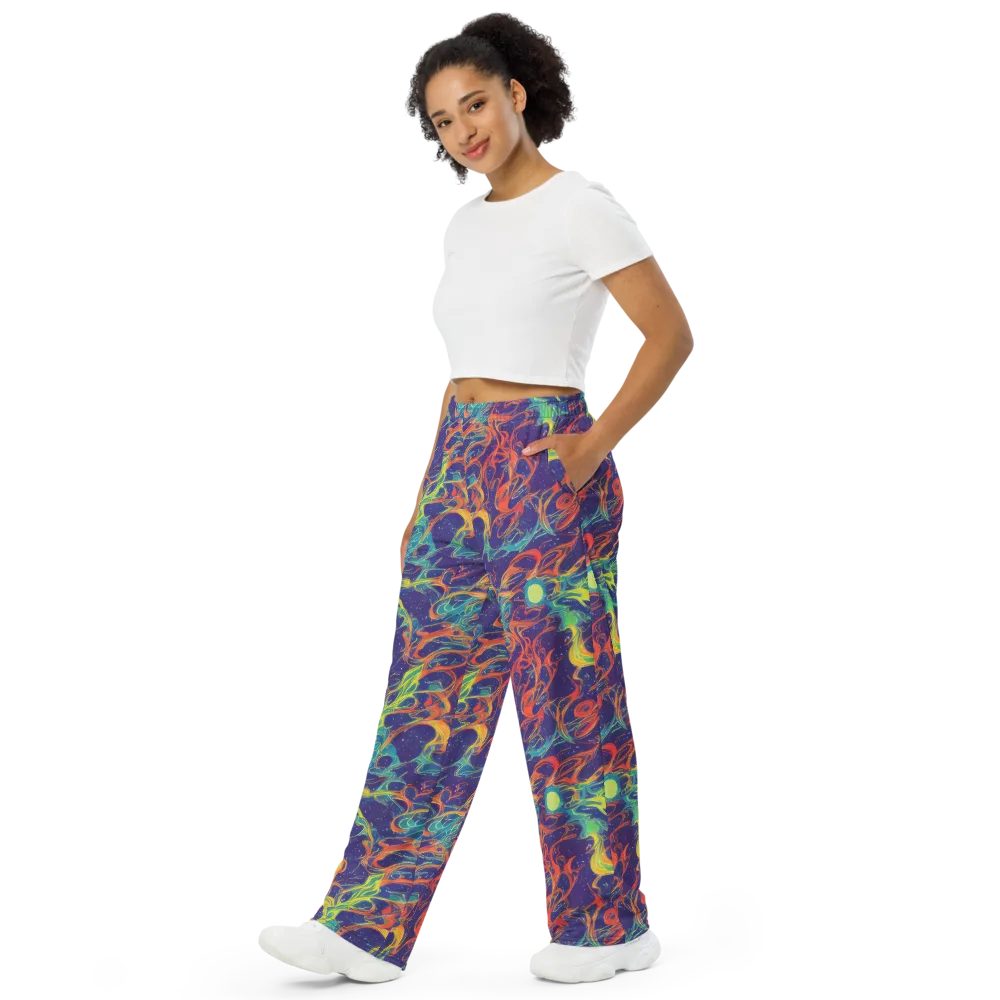 Prismatic Galaxy on Wide-Leg Pants — Left Front