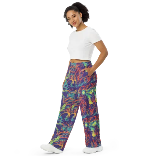 Prismatic Galaxy on a Wide-Leg Pants