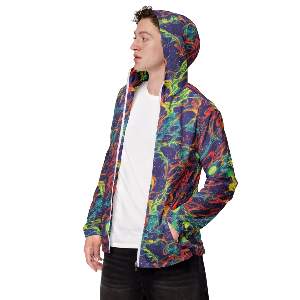 Prismatic Galaxy on Men's Windbreaker — Left Front