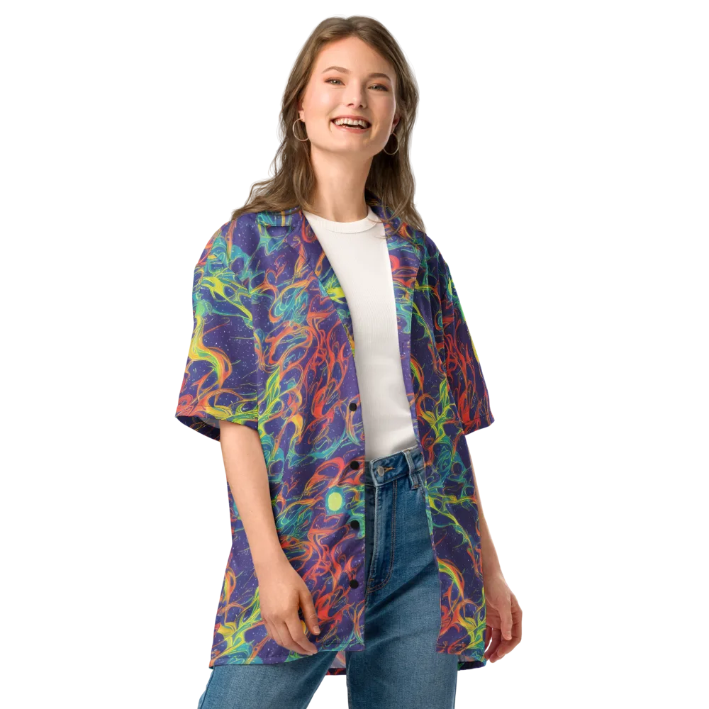 Prismatic Galaxy on Button Shirt — Front