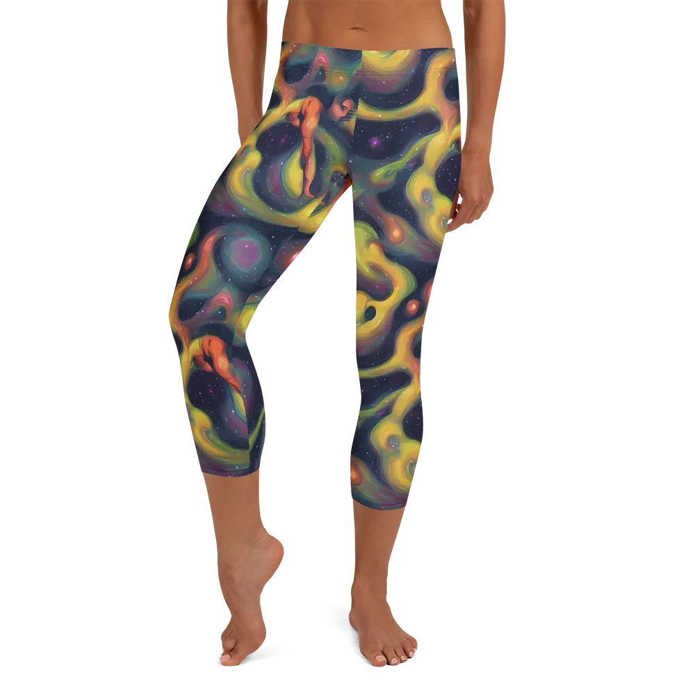 Aurora Ribbons on Capri Leggings — Front