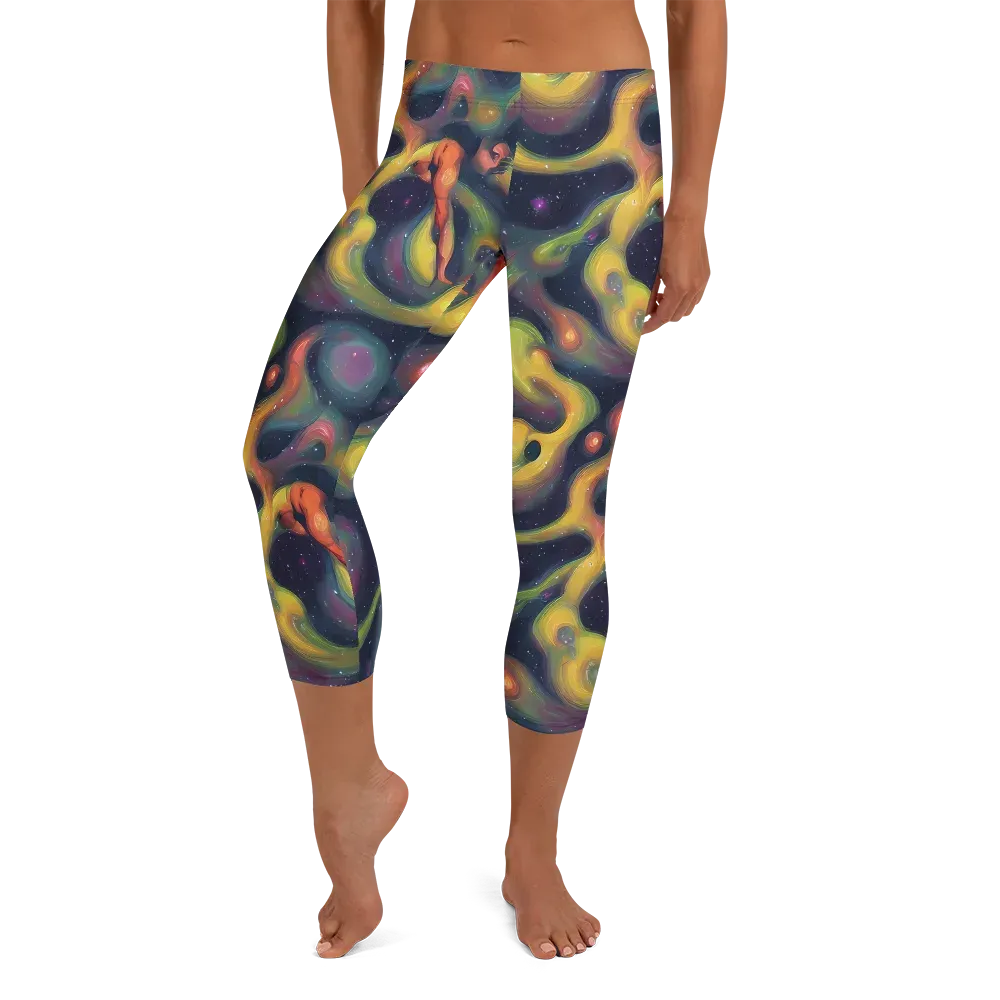 Aurora Ribbons on Capri Leggings — Front