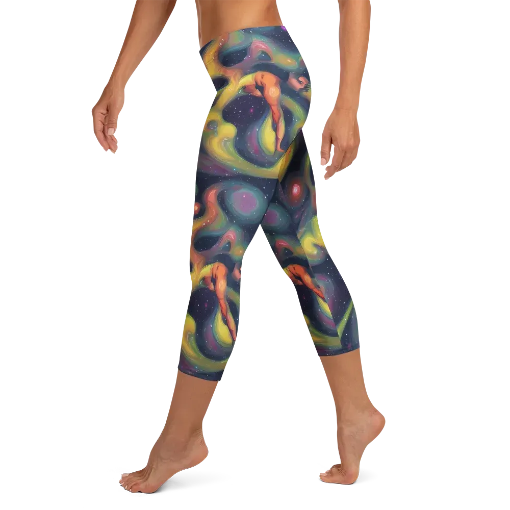 Aurora Ribbons on Capri Leggings — Left
