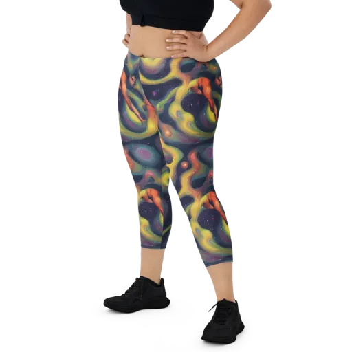 Aurora Ribbons on a Capri Leggings