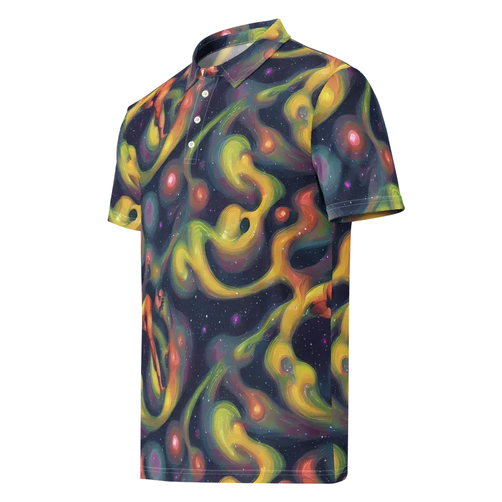 Aurora Ribbons on Men's Slim Fit Polo Shirt — Left Front