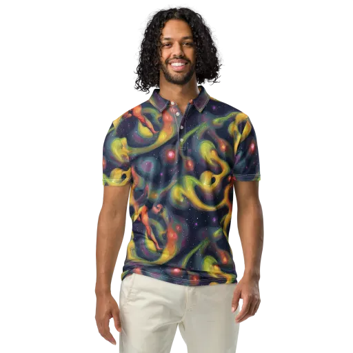 Aurora Ribbons on a Men's Slim Fit Polo Shirt