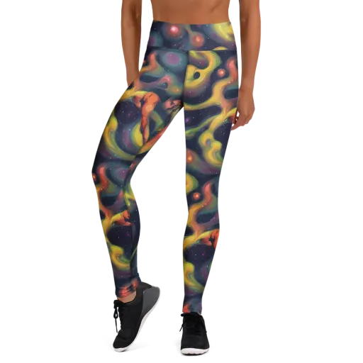 Aurora Ribbons on a Yoga Leggings