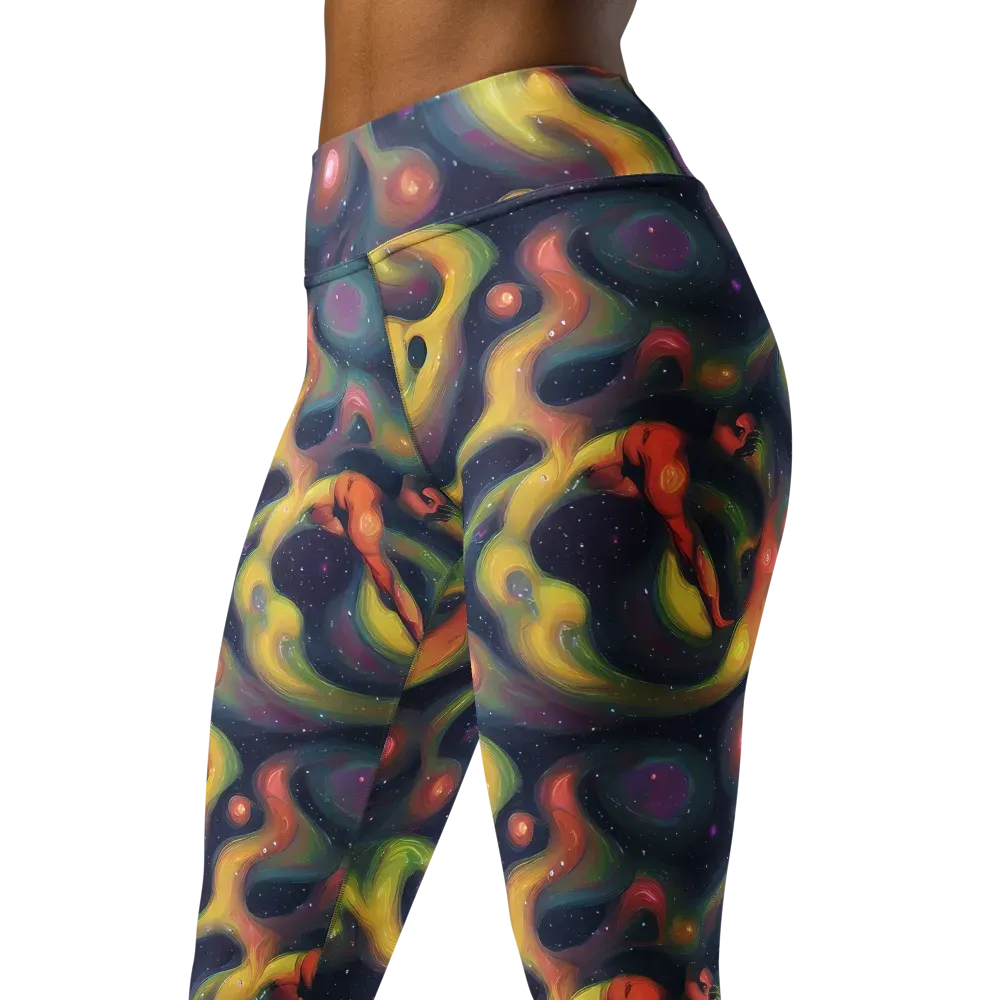 Aurora Ribbons on Yoga Leggings — Left Front