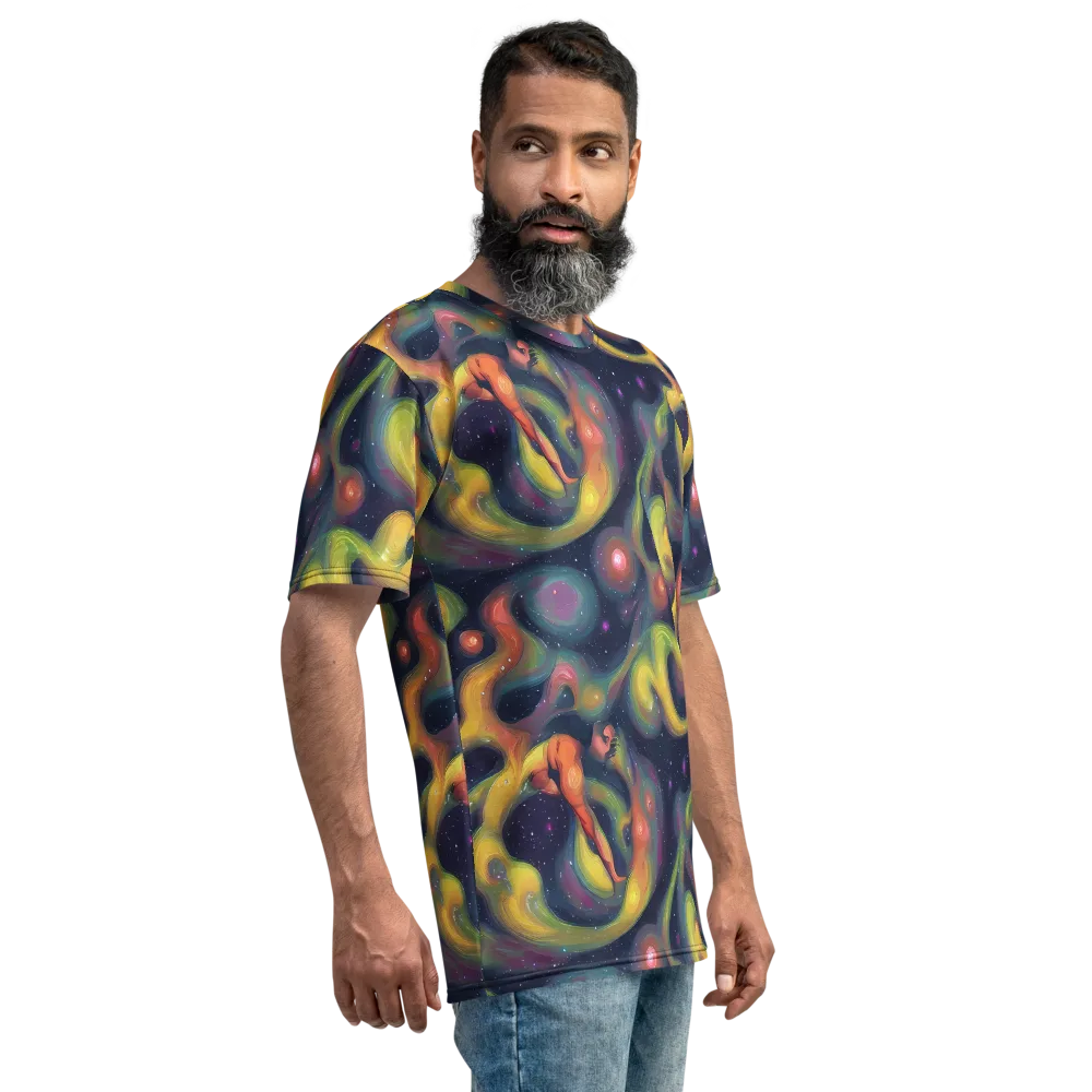 Aurora Ribbons on Men's Crew Neck T-Shirt — Right