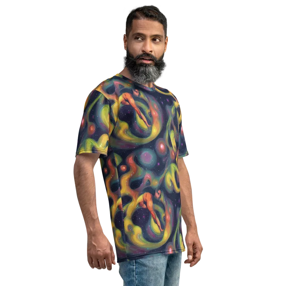 Aurora Ribbons on Men's Crew Neck T-Shirt — Right