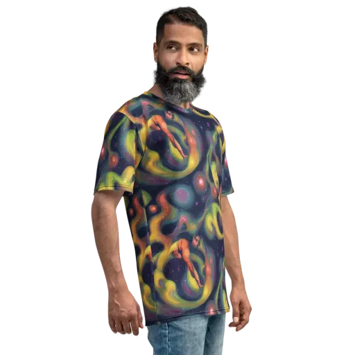 Aurora Ribbons on a Men's Crew Neck T-Shirt