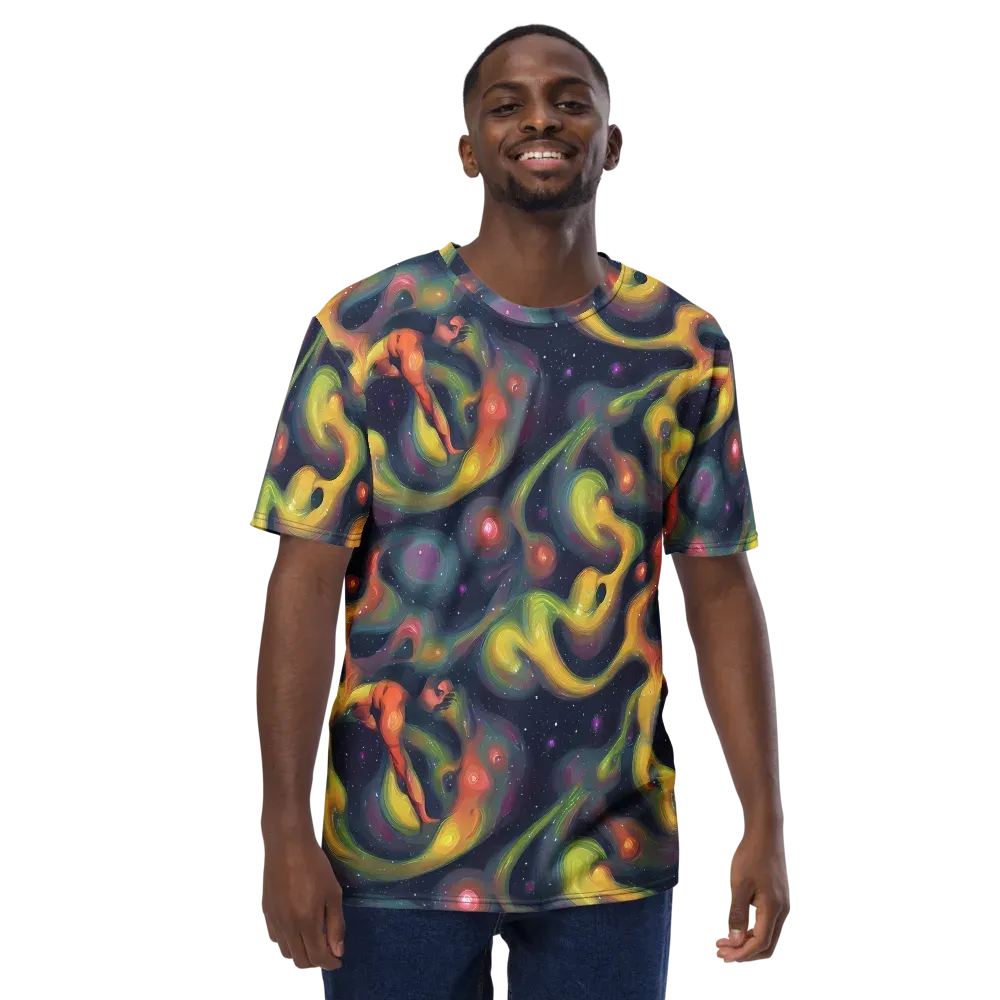 Aurora Ribbons on Men's Crew Neck T-Shirt — Front