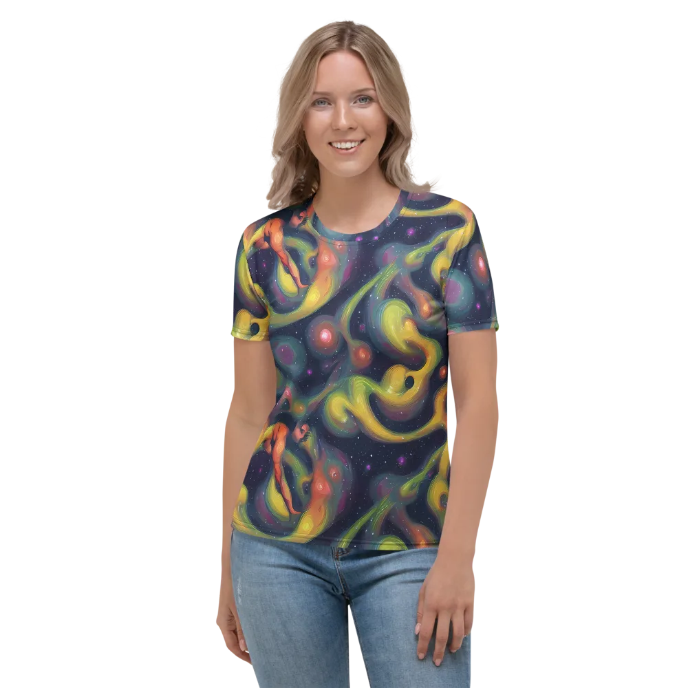 Aurora Ribbons on Women's Crew Neck T-Shirt — Front