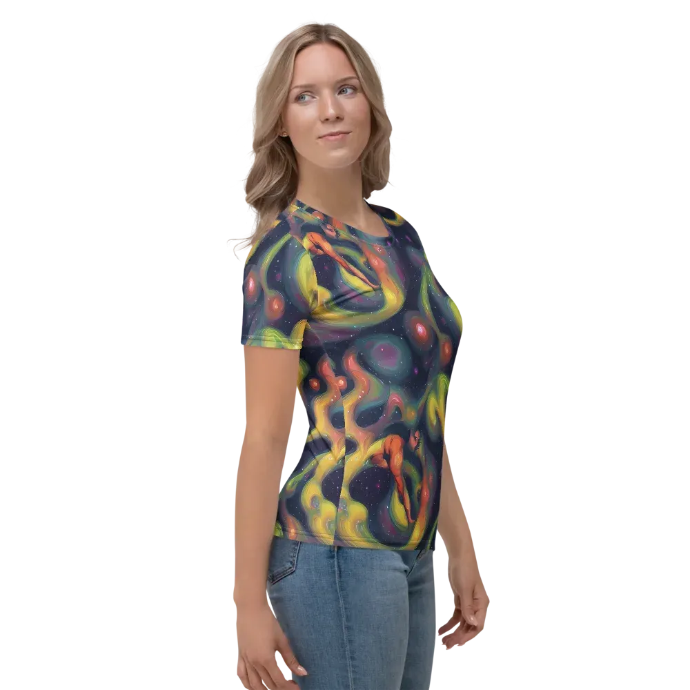 Aurora Ribbons on Women's Crew Neck T-Shirt — Right
