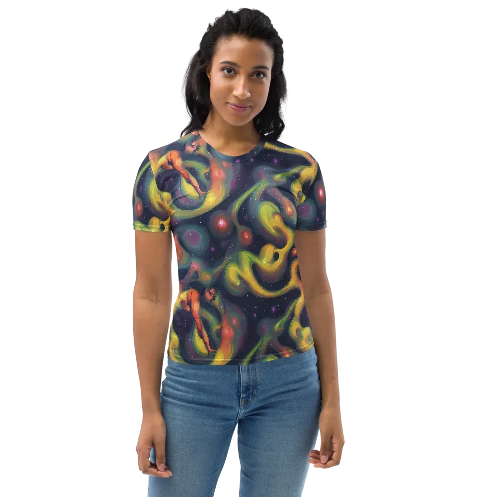 Aurora Ribbons on Women's Crew Neck T-Shirt — Front