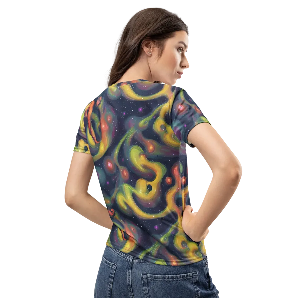 Aurora Ribbons on Women's Crew Neck T-Shirt — Back