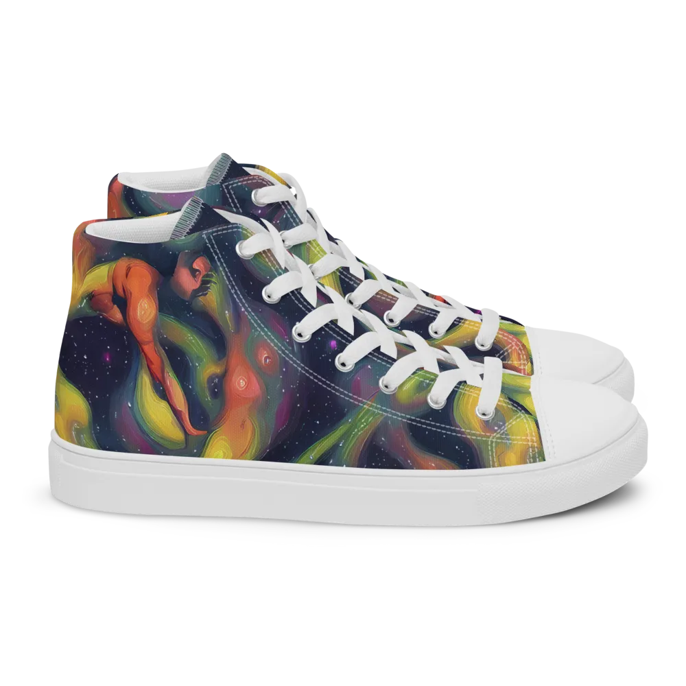 Aurora Ribbons on Women's High Top Canvas Shoes — Right