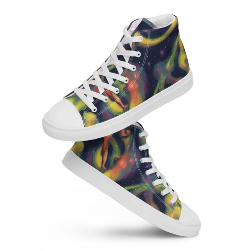 Aurora Ribbons on a Women's High Top Canvas Shoes