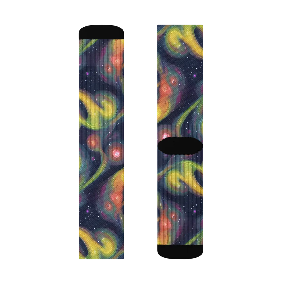Aurora Ribbons on Socks — Right Sock
