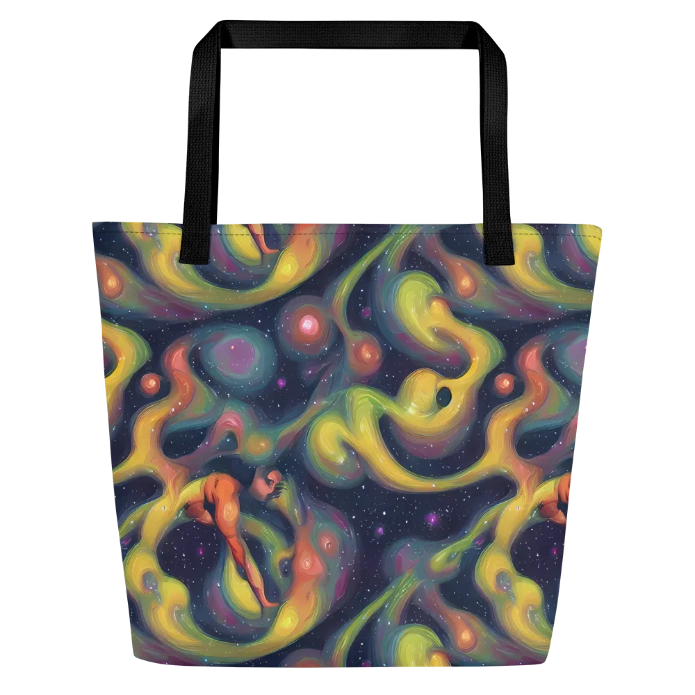 Aurora Ribbons on Large Tote Bag W/ Pocket — Front