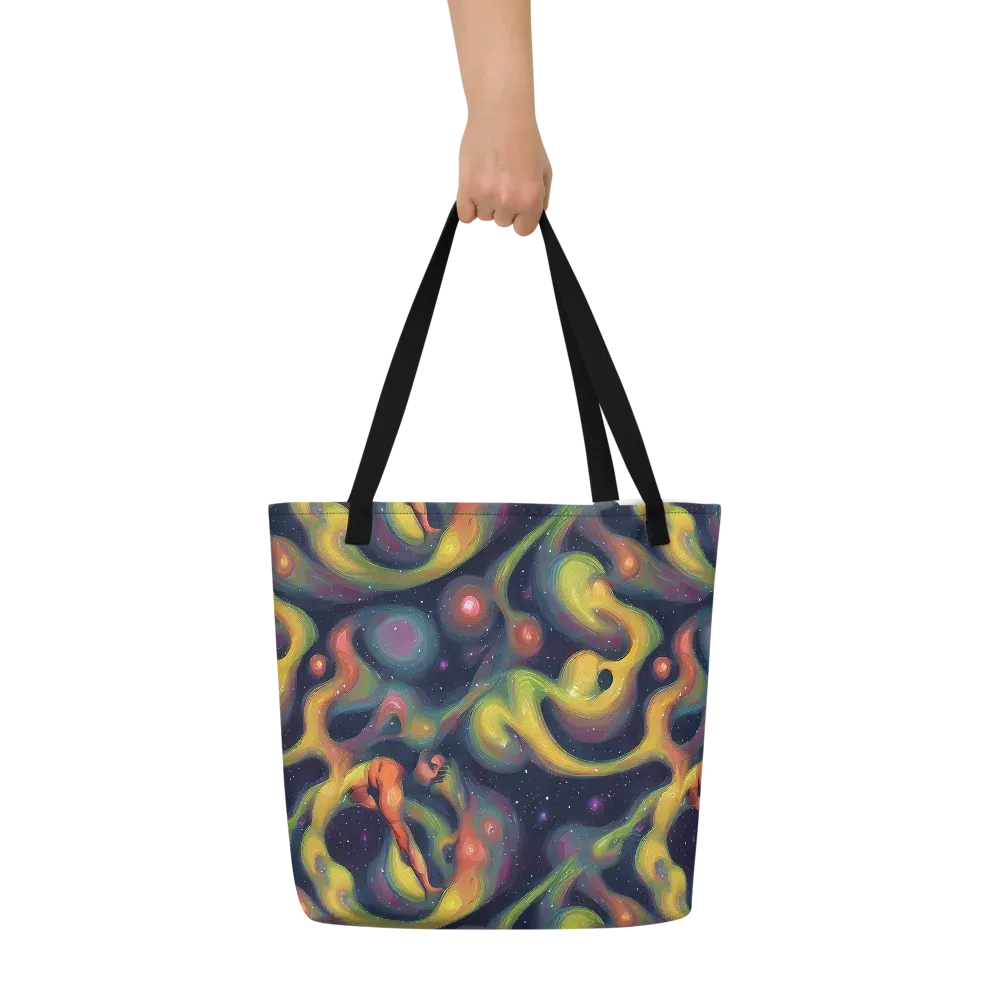 Aurora Ribbons on Large Tote Bag W/ Pocket — Front