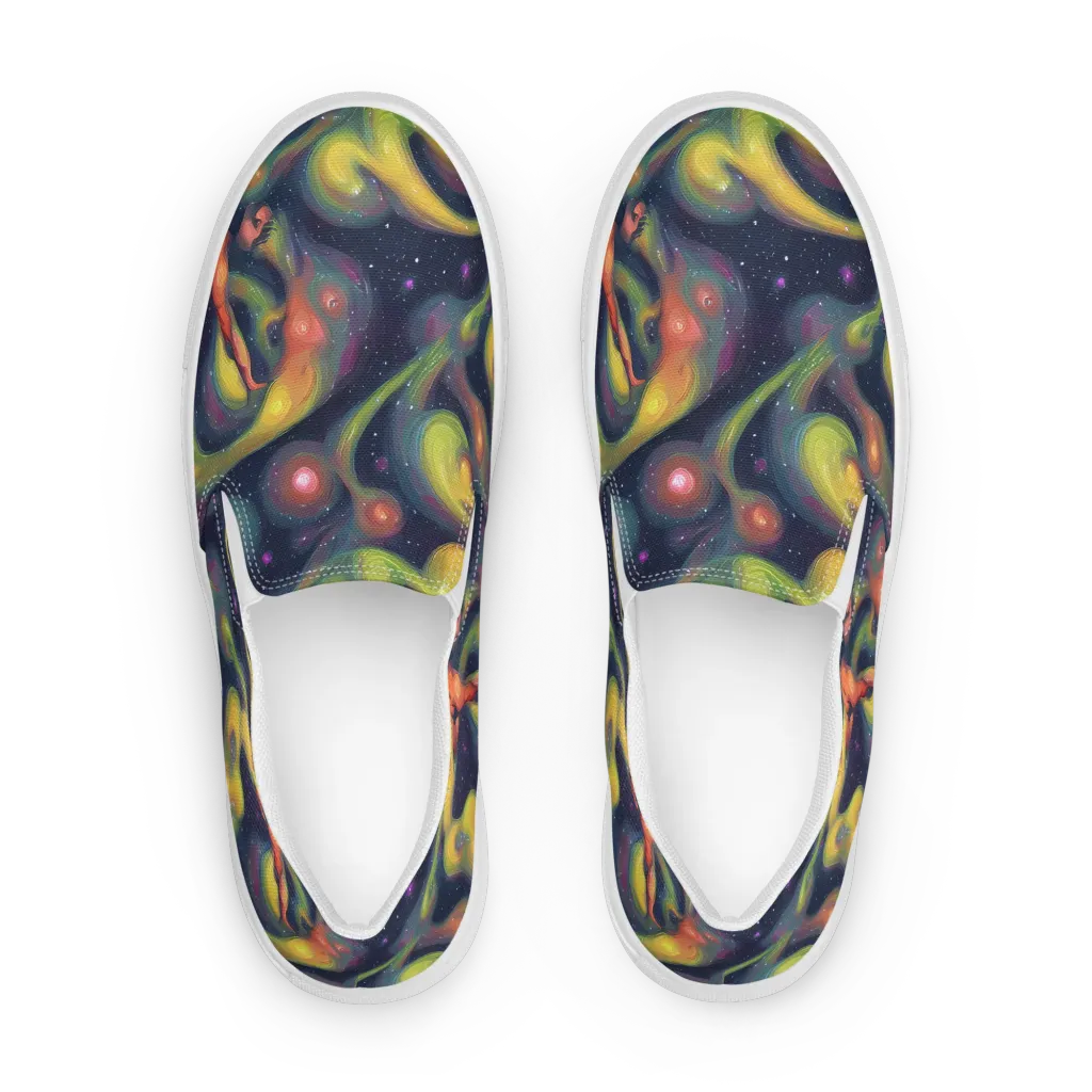 Aurora Ribbons on Women's Slip-On Canvas Shoes — Front