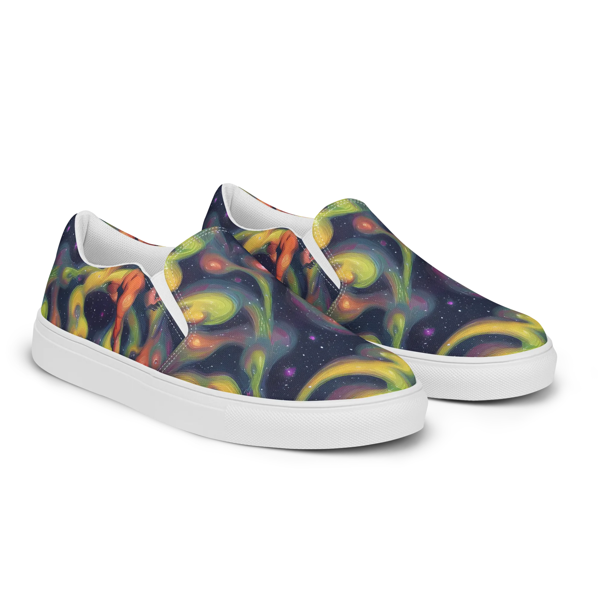 Aurora Ribbons on Women's Slip-On Canvas Shoes — Right Front