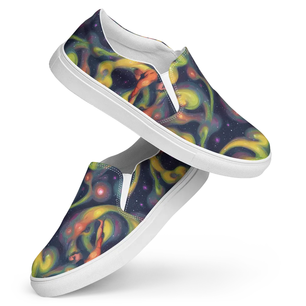 Aurora Ribbons on Women's Slip-On Canvas Shoes — Front
