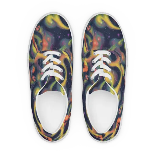 Aurora Ribbons on a Men's Lace-Up Canvas Shoes