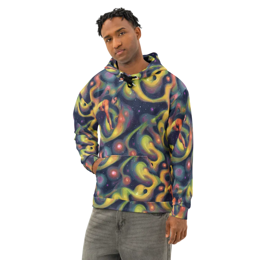 Aurora Ribbons on Cotton Hoodie — Left Front