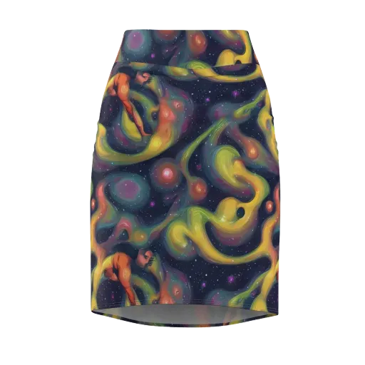 Aurora Ribbons on a Pencil Skirt
