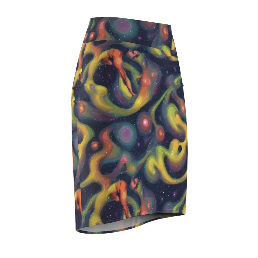 Aurora Ribbons on Pencil Skirt — Front Side
