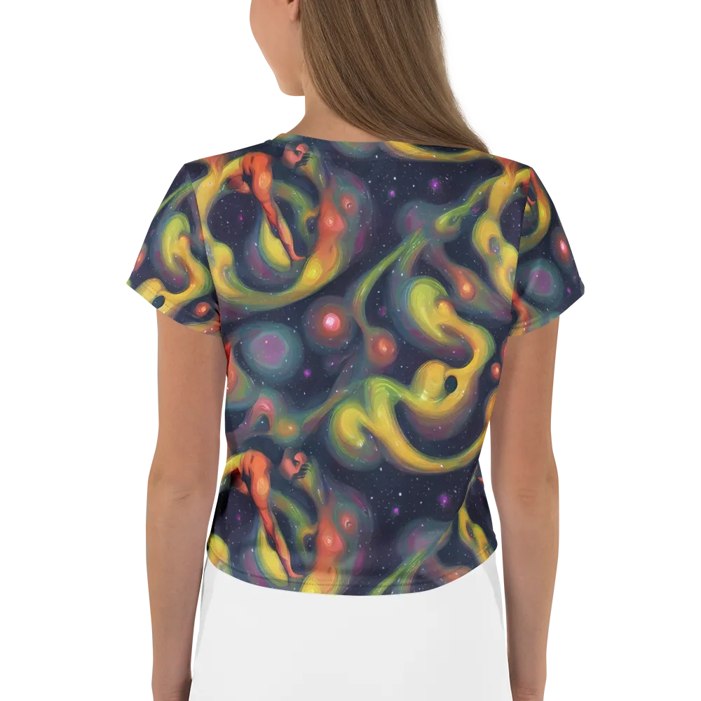 Aurora Ribbons on Crop Tee — Back