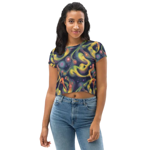 Aurora Ribbons on a Crop Tee