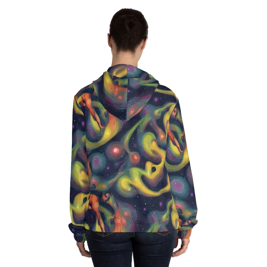 Aurora Ribbons on Women's Full-Zip Hoodie — Back On Person
