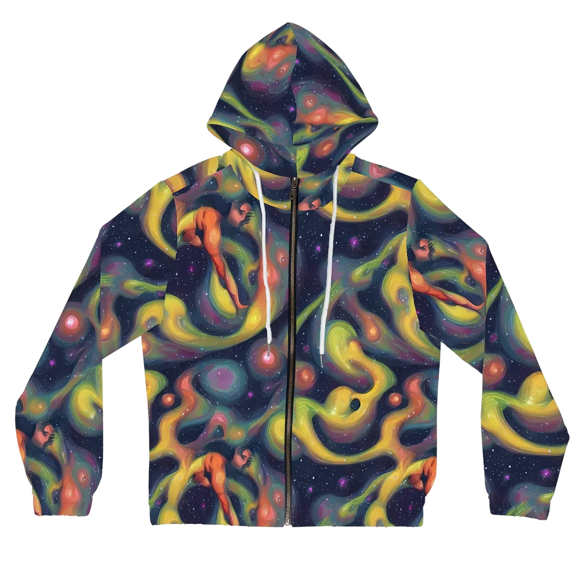 Aurora Ribbons on Women's Full-Zip Hoodie — Front