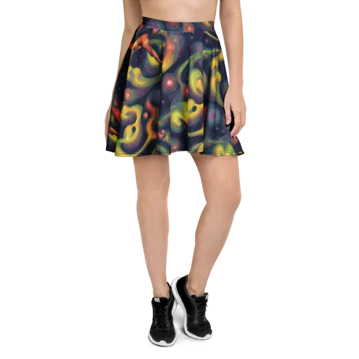 Aurora Ribbons on a Skater Skirt
