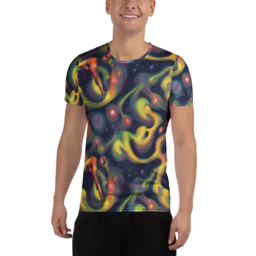 Aurora Ribbons on a Men's Athletic T-Shirt