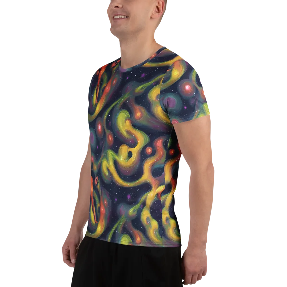 Aurora Ribbons on Men's Athletic T-Shirt — Left