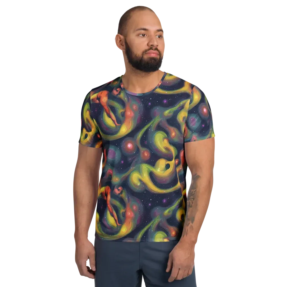 Aurora Ribbons on Men's Athletic T-Shirt — Front