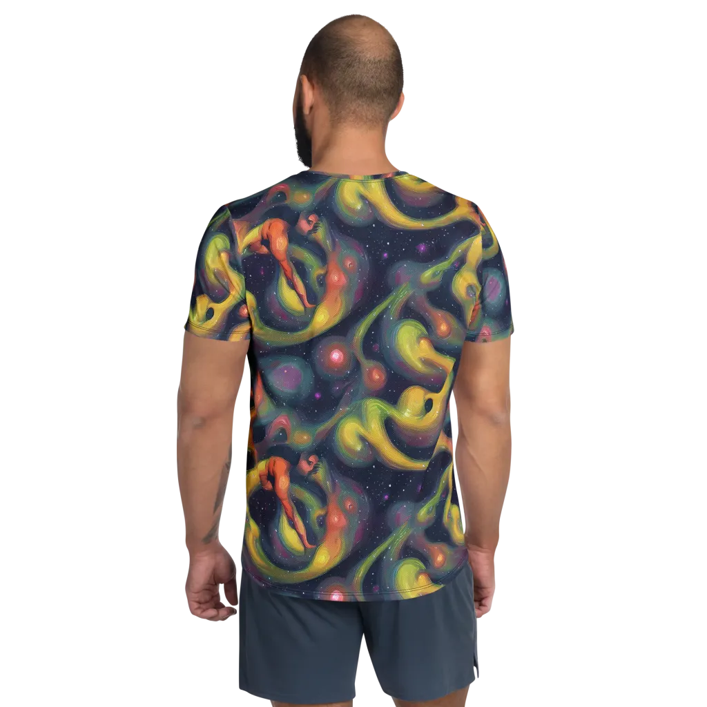 Aurora Ribbons on Men's Athletic T-Shirt — Back