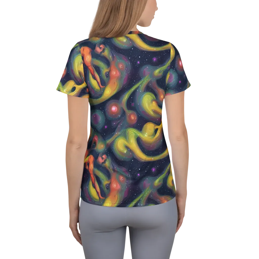 Aurora Ribbons on Women's Athletic T-Shirt — Back