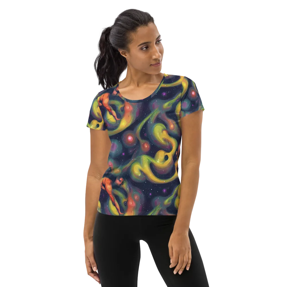 Aurora Ribbons on Women's Athletic T-Shirt — Front
