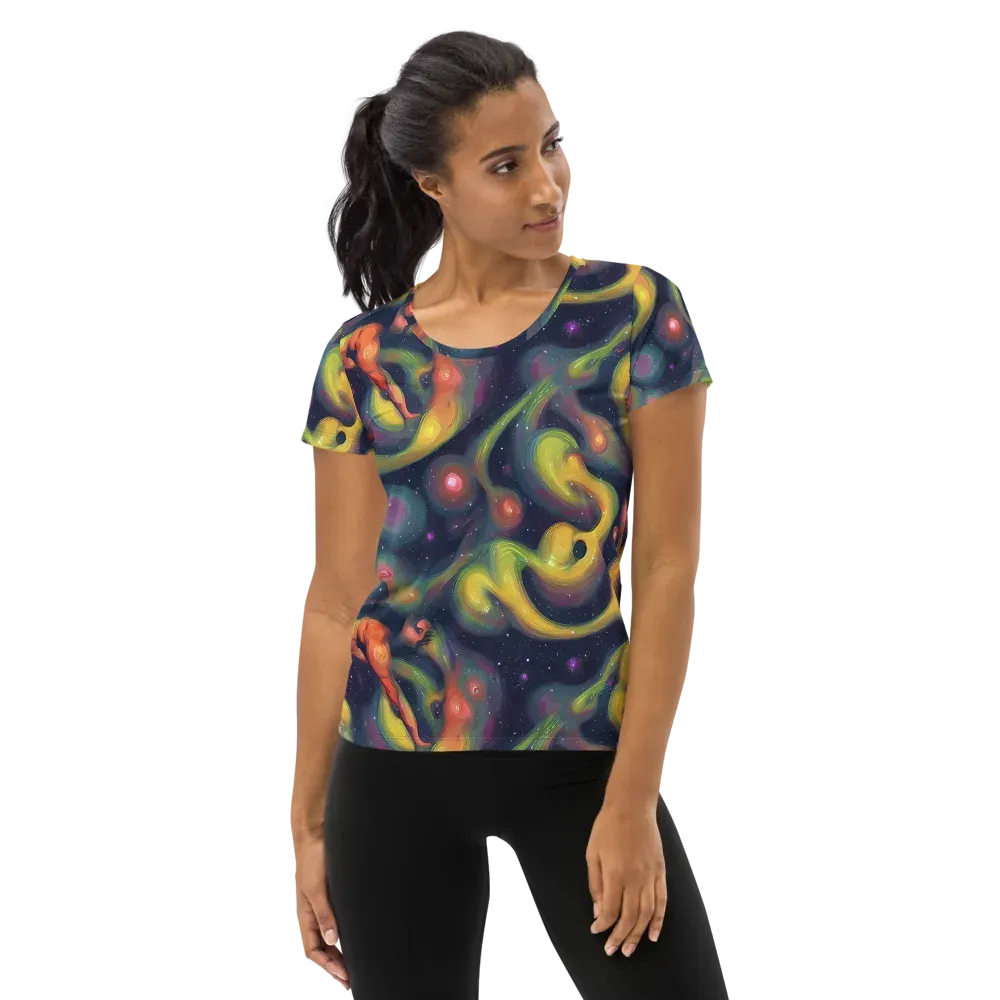 Aurora Ribbons on Women's Athletic T-Shirt — Front