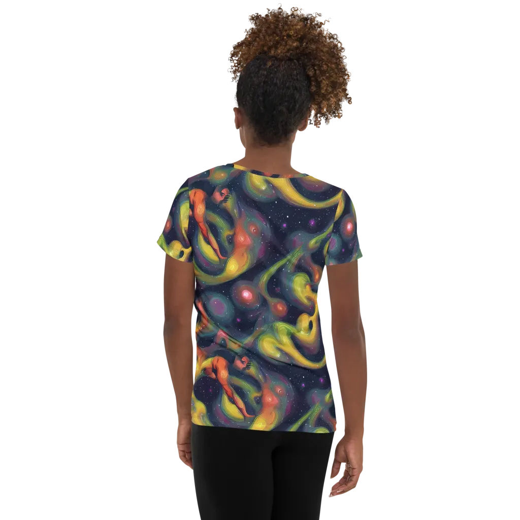 Aurora Ribbons on Women's Athletic T-Shirt — Back